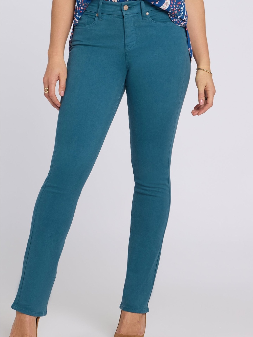 👖NYDJ Marilyn Blue Lake 5 Pocket Legging Jean Lift Tuck Technology - Size 14